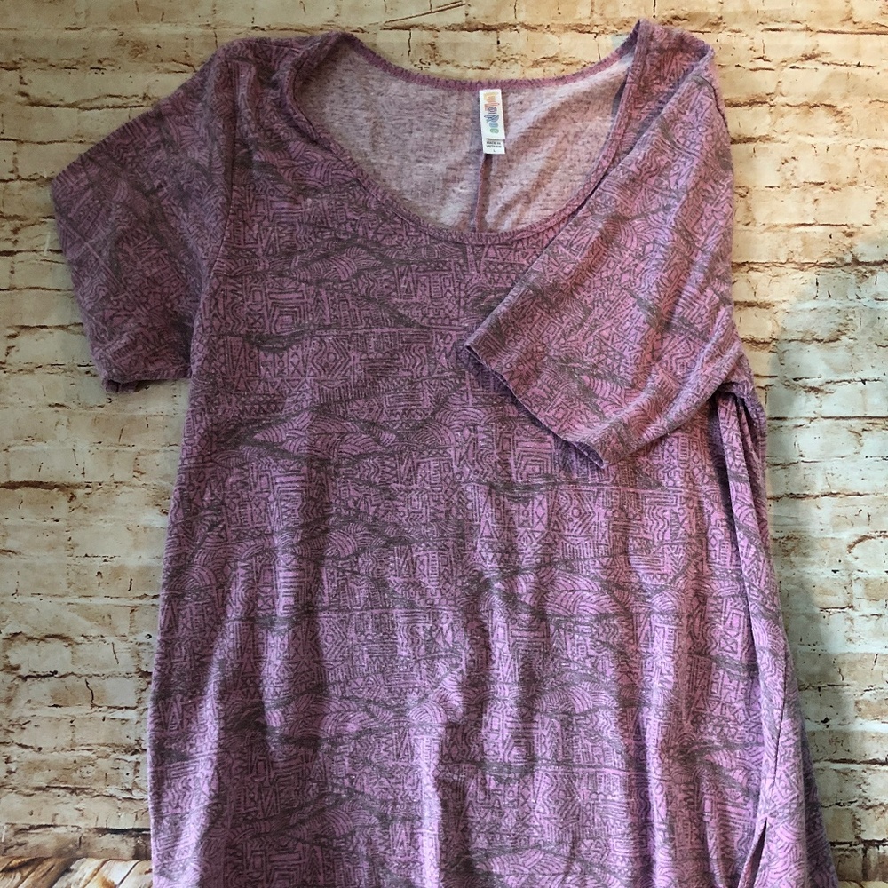 LulaRoe Perfect T pink & gray